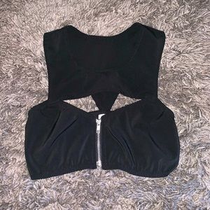 Black cut out rave top. Size M